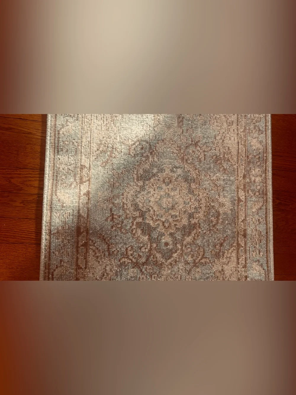 Classic Ivory and Light Blue Momeni Rug - Neutral Vintage Style 36”.x 23 1/2”